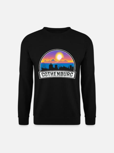 Göteborg Sweden Skyline Vintage Sunset Travel Så - Unisextröja - svart