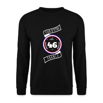 Fier d'être du 46 - Sweat-shirt Unisexe - noir - Devant - Alina (178cm) & Michal (187cm)