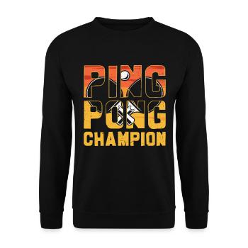 Tischtennis Champion Tischtennis Liebhaber - Unisex Pullover - Schwarz - Vorne - Alina (178cm) & Michal (187cm)
