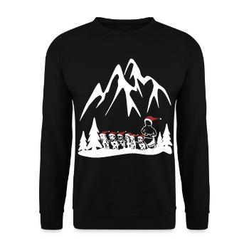 Husky sled dogs for Christmas - Unisex Sweatshirt - black - Front - Alina (178cm) & Michal (187cm)
