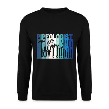 Pipeologist Plumber Tools - Unisex Sweatshirt - black - Front - Alina (178cm) & Michal (187cm)