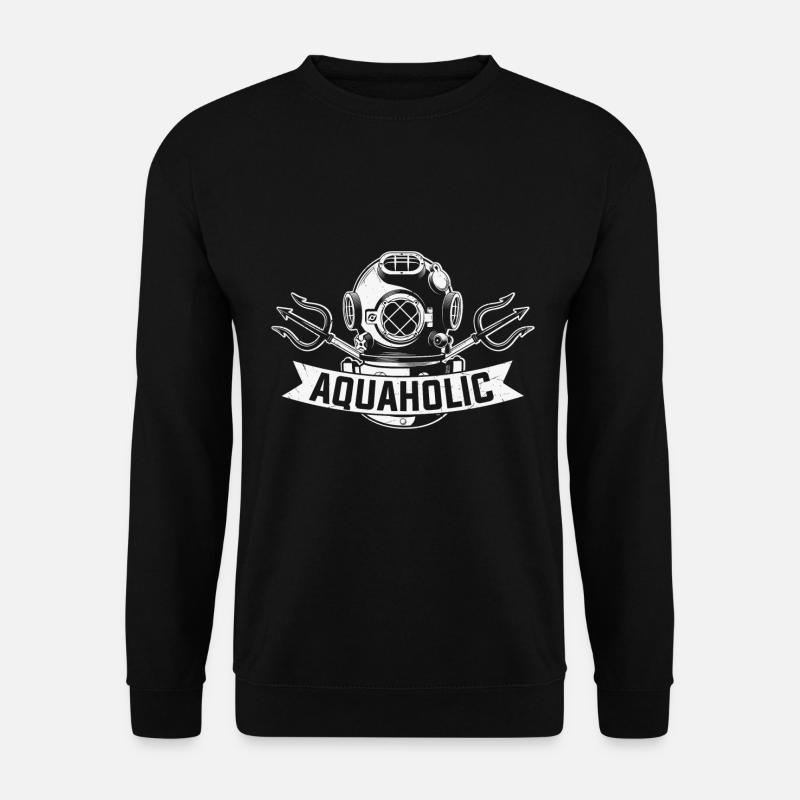 Tauchen Zitat Scuba Diving Aquaholic - Unisex Pullover - Schwarz