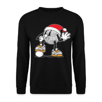 Boule Ball Pétanque Tenue chapeau de Noël Bouler - Sweat-shirt Unisexe - noir - Devant - Alina (178cm) & Michal (187cm)