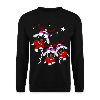 Reindeer Ladies Noël - Sweat-shirt Unisexe - noir - Devant - Alina (178cm) & Michal (187cm)