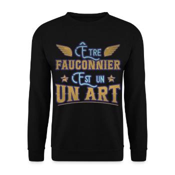 Être fauconnier est un art humour aigle faucon - Sweat-shirt Unisexe - noir - Devant - Alina (178cm) & Michal (187cm)