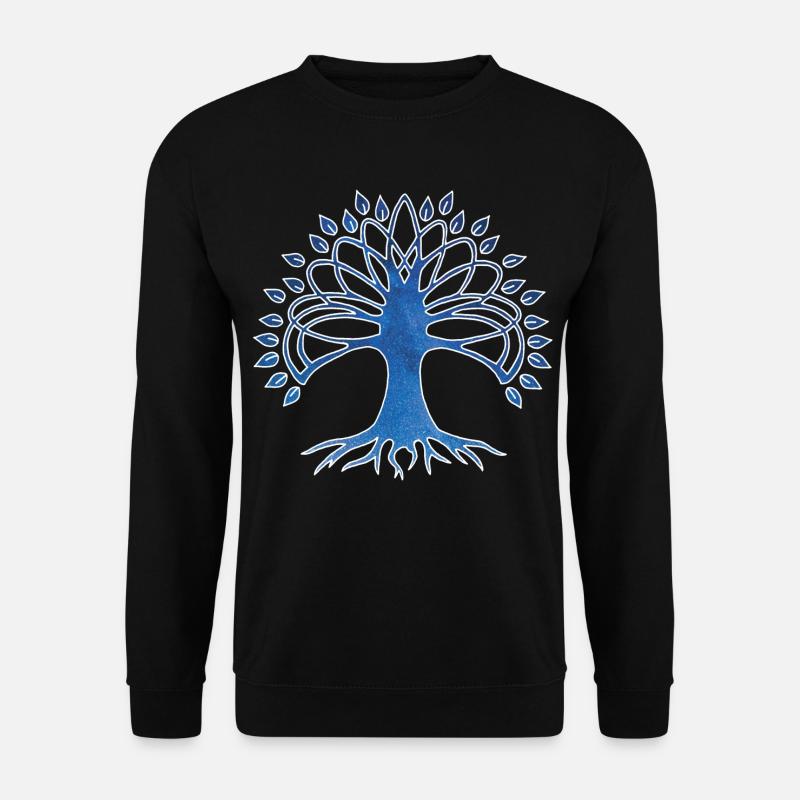 Lebensbaum und Sternenhimmel - Unisex Pullover - Schwarz