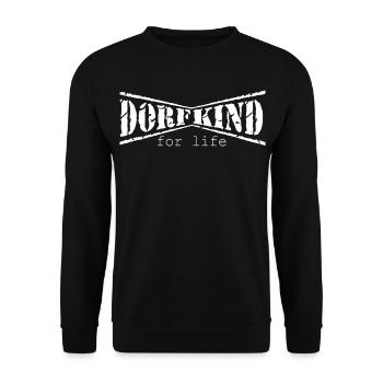 dorf dorfkind aufkleber sticker dorfi stadt fest - Unisex Pullover - Schwarz - Vorne - Alina (178cm) & Michal (187cm)