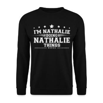 Nathalie - Sweat-shirt Unisexe - noir - Devant - Alina (178cm) & Michal (187cm)