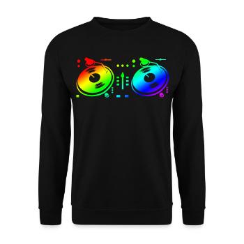 Turntable Disc Jockey - Unisex Pullover - Schwarz - Vorne - Alina (178cm) & Michal (187cm)