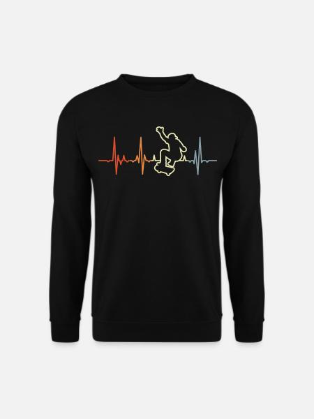 Vintage Skater Herzschlag - Unisex Pullover - Schwarz