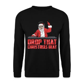 DJ Santa - Unisex Pullover - Schwarz - Vorne - Alina (178cm) & Michal (187cm)