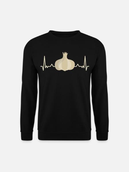 Knoblauch Liebe Herzschlag Valentinstag Spruch - Unisex Pullover - Schwarz