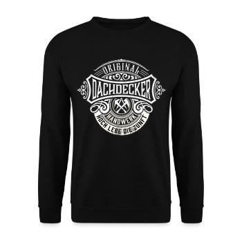 Dachdecker hoch lebe die Zunft - Unisex Pullover - Schwarz - Vorne - Alina (178cm) & Michal (187cm)