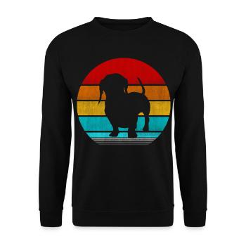 dachshund - Unisex Sweatshirt - black - Front - Alina (178cm) & Michal (187cm)