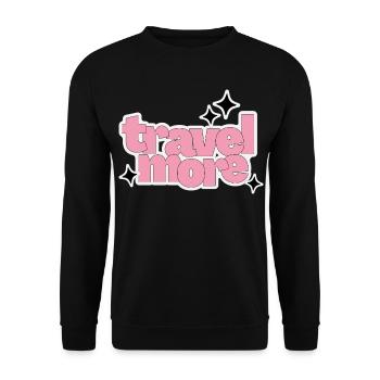 Pink Travel More - Unisex Pullover - Schwarz - Vorne - Alina (178cm) & Michal (187cm)