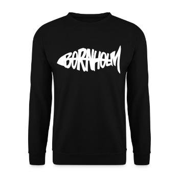 Bornholm Fisch - Unisex Pullover - Schwarz - Vorne - Alina (178cm) & Michal (187cm)