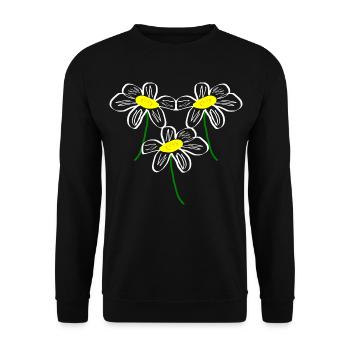 Flower White White Flower Flowers White White Flowers - Unisex Sweatshirt - black - Front - Alina (178cm) & Michal (187cm)