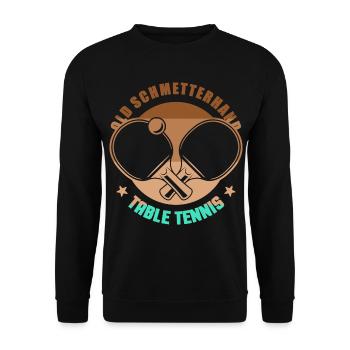 Tennis de table Old Schmetterhand battes de tennis de table - Sweat-shirt Unisexe - noir - Devant - Alina (178cm) & Michal (187cm)