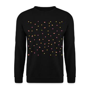 Confettis en rose et jaune - Sweat-shirt Unisexe - noir - Devant - Alina (178cm) & Michal (187cm)