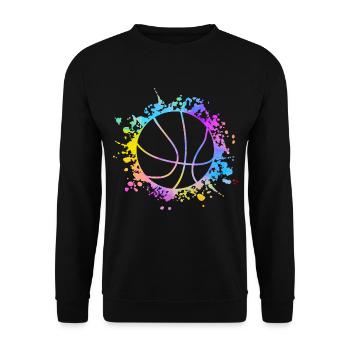 Basketball Paint Splatters colorful - Unisex Sweatshirt - black - Front - Alina (178cm) & Michal (187cm)