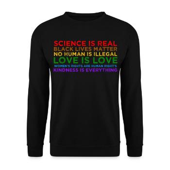 science is real black lives matter - Unisex Sweatshirt - black - Front - Alina (178cm) & Michal (187cm)
