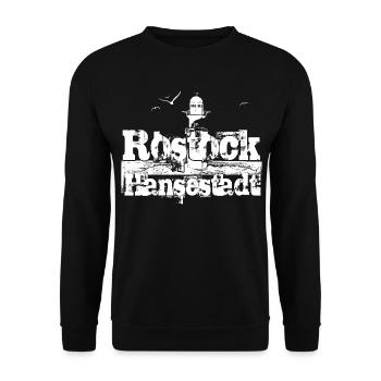 Rostock Hansestadt - Unisex Pullover - Schwarz - Vorne - Alina (178cm) & Michal (187cm)