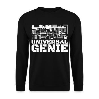 Universalgenie Heimwerker Geschenk - Unisex Pullover - Schwarz - Vorne - Alina (178cm) & Michal (187cm)