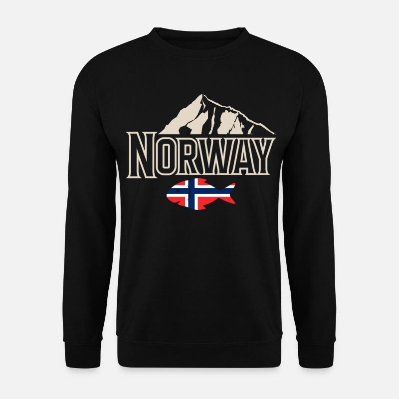 Norwegen Angeln Fischen Angler - Unisex Pullover - Schwarz