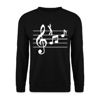 Instruments à vent pour flûte - Sweat-shirt Unisexe - noir - Devant - Alina (178cm) & Michal (187cm)