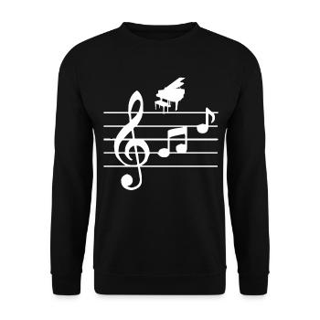 Piano - Sweat-shirt Unisexe - noir - Devant - Alina (178cm) & Michal (187cm)