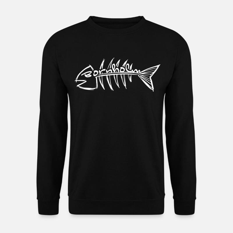Bornholm Fish - Herringbone - Unisex Sweatshirt - black