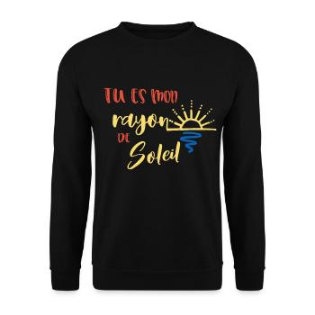 tu es mon rayon de soleil - Sweat-shirt Unisexe - noir - Devant - Alina (178cm) & Michal (187cm)