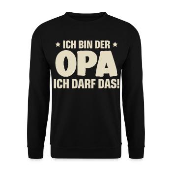 Opa - Unisex Pullover - Schwarz - Vorne - Alina (178cm) & Michal (187cm)