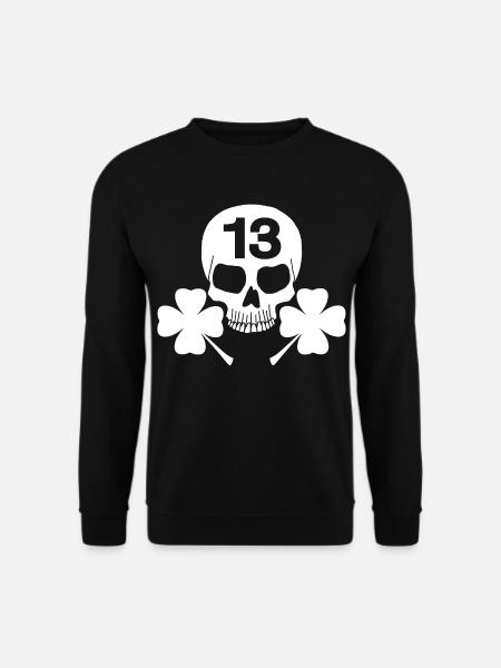 Lucky White Skull - Unisex Sweatshirt - black