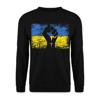 Flag Of Ukraine Ukraine Support Ukraininens - Unisex Sweatshirt - black - Front - Alina (178cm) & Michal (187cm)
