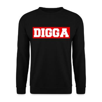 Digga - Unisex Pullover - Schwarz - Vorne - Alina (178cm) & Michal (187cm)
