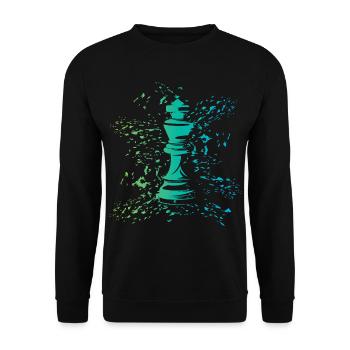 König Schach Symbol Farben Explosion Verein Logo - Unisex Pullover - Schwarz - Vorne - Alina (178cm) & Michal (187cm)