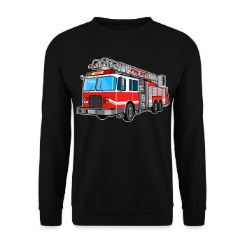 Fire brigade, fire engine, firefighter, extinguish - Unisex Sweatshirt - black - Front - Alina (178cm) & Michal (187cm)