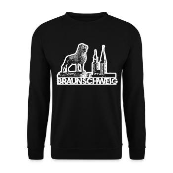 Braunschweig Löwe - Unisex Pullover - Schwarz - Vorne - Alina (178cm) & Michal (187cm)