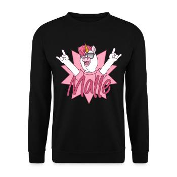 Malle Outfit Einhorn - Unisex Pullover - Schwarz - Vorne - Alina (178cm) & Michal (187cm)