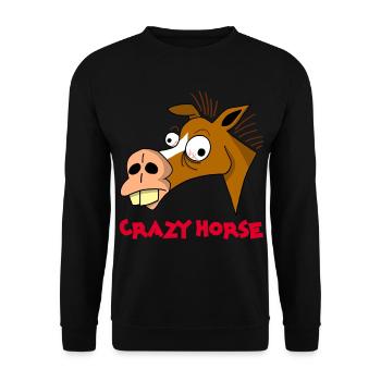 Cheval fou - Sweat-shirt Unisexe - noir - Devant - Alina (178cm) & Michal (187cm)