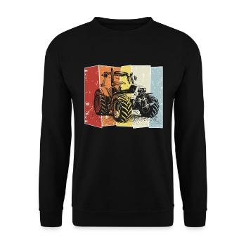 Traktor Deutz retro - Unisex Pullover - Schwarz - Vorne - Alina (178cm) & Michal (187cm)