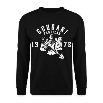 Grobari Partizan Beograd Srbija Sampion - Unisex Pullover - Schwarz - Vorne - Alina (178cm) & Michal (187cm)