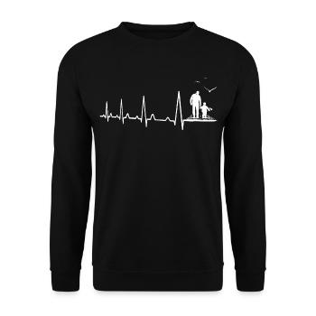 Père et Fils Fille Enfant Battement De Cœur - Sweat-shirt Unisexe - noir - Devant - Alina (178cm) & Michal (187cm)