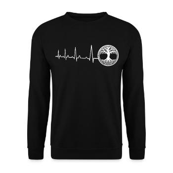Battement de cœur - Arbre de vie - Sweat-shirt Unisexe - noir - Devant - Alina (178cm) & Michal (187cm)