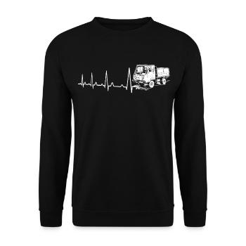 Heartbeat Multicar M25 DDR Mobylette Camion w - Sweat-shirt Unisexe - noir - Devant - Alina (178cm) & Michal (187cm)