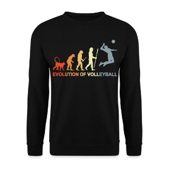 Evolution eines Volleyballspielers - Unisex Pullover - Schwarz - Vorne - Alina (178cm) & Michal (187cm)