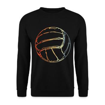 Vintage Volleyball Skizze - Unisex Pullover - Schwarz - Vorne - Alina (178cm) & Michal (187cm)