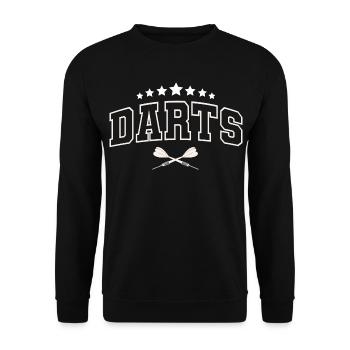 Dart Darts Dartspieler Darten - Unisex Pullover - Schwarz - Vorne - Alina (178cm) & Michal (187cm)