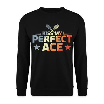 Lustiger Tennis Witz - Unisex Pullover - Schwarz - Vorne - Alina (178cm) & Michal (187cm)